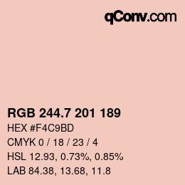 カラーコード: RGB 244.7 201 189 | qconv.com