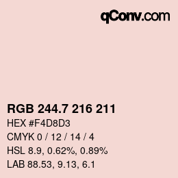 カラーコード: RGB 244.7 216 211 | qconv.com