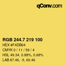 カラーコード: RGB 244.7 219 100 | qconv.com