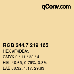 カラーコード: RGB 244.7 219 165 | qconv.com