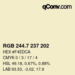 カラーコード: RGB 244.7 237 202 | qconv.com