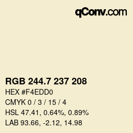 カラーコード: RGB 244.7 237 208 | qconv.com