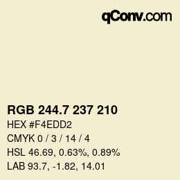 カラーコード: RGB 244.7 237 210 | qconv.com