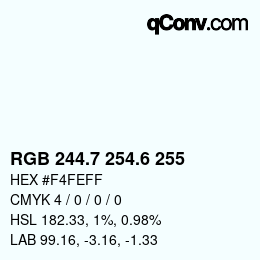 カラーコード: RGB 244.7 254.6 255 | qconv.com