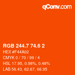カラーコード: RGB 244.7 74.6 2 | qconv.com