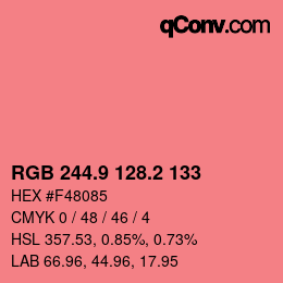Color code: RGB 244.9 128.2 133 | qconv.com