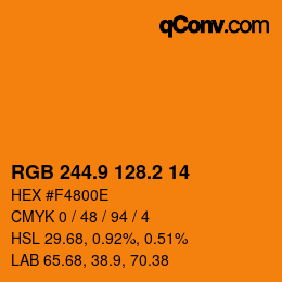 Color code: RGB 244.9 128.2 14 | qconv.com