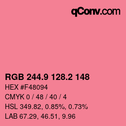 Color code: RGB 244.9 128.2 148 | qconv.com