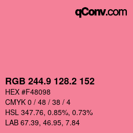 カラーコード: RGB 244.9 128.2 152 | qconv.com