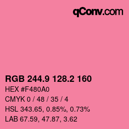 カラーコード: RGB 244.9 128.2 160 | qconv.com