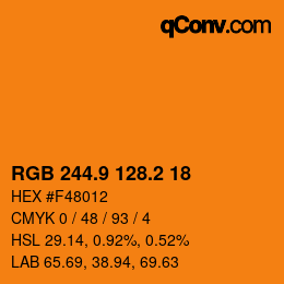 Color code: RGB 244.9 128.2 18 | qconv.com