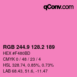 カラーコード: RGB 244.9 128.2 189 | qconv.com