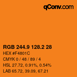 カラーコード: RGB 244.9 128.2 28 | qconv.com