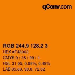カラーコード: RGB 244.9 128.2 3 | qconv.com