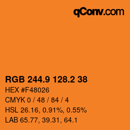 Color code: RGB 244.9 128.2 38 | qconv.com