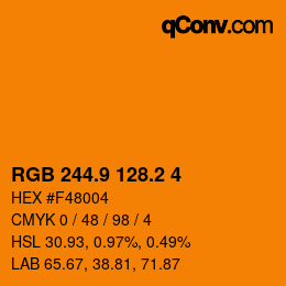 カラーコード: RGB 244.9 128.2 4 | qconv.com