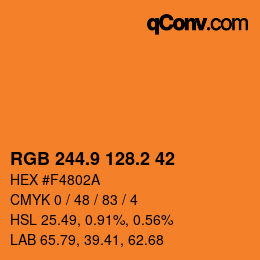 Color code: RGB 244.9 128.2 42 | qconv.com