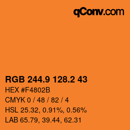 Color code: RGB 244.9 128.2 43 | qconv.com