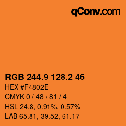 カラーコード: RGB 244.9 128.2 46 | qconv.com
