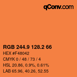 Color code: RGB 244.9 128.2 66 | qconv.com