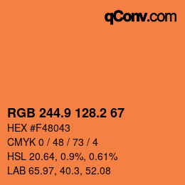 Color code: RGB 244.9 128.2 67 | qconv.com