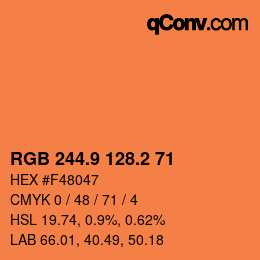 Color code: RGB 244.9 128.2 71 | qconv.com