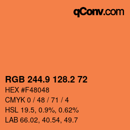 Color code: RGB 244.9 128.2 72 | qconv.com