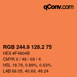 Color code: RGB 244.9 128.2 75 | qconv.com