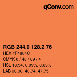 Color code: RGB 244.9 128.2 76 | qconv.com