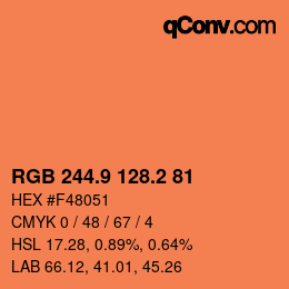 Color code: RGB 244.9 128.2 81 | qconv.com