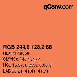 Color code: RGB 244.9 128.2 88 | qconv.com