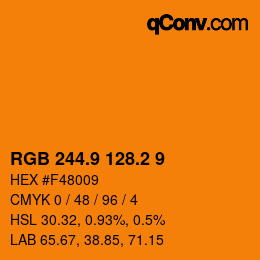 Color code: RGB 244.9 128.2 9 | qconv.com