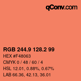 Color code: RGB 244.9 128.2 99 | qconv.com