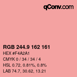 カラーコード: RGB 244.9 162 161 | qconv.com