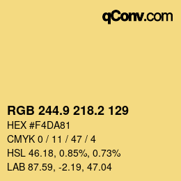 Color code: RGB 244.9 218.2 129 | qconv.com
