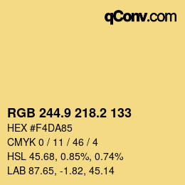 Color code: RGB 244.9 218.2 133 | qconv.com
