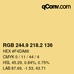 Color code: RGB 244.9 218.2 136 | qconv.com
