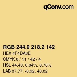 Color code: RGB 244.9 218.2 142 | qconv.com