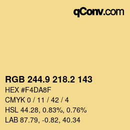 Farbcode: RGB 244.9 218.2 143 | qconv.com