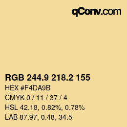 Color code: RGB 244.9 218.2 155 | qconv.com