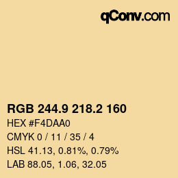 カラーコード: RGB 244.9 218.2 160 | qconv.com