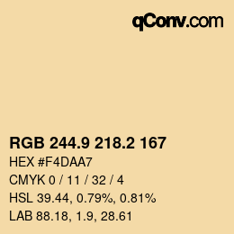 Farbcode: RGB 244.9 218.2 167 | qconv.com