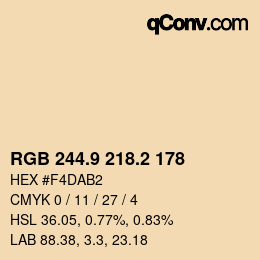 Color code: RGB 244.9 218.2 178 | qconv.com