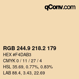 Color code: RGB 244.9 218.2 179 | qconv.com
