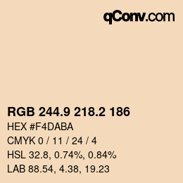 Color code: RGB 244.9 218.2 186 | qconv.com