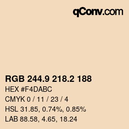 Color code: RGB 244.9 218.2 188 | qconv.com