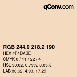 Color code: RGB 244.9 218.2 190 | qconv.com