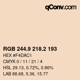 Color code: RGB 244.9 218.2 193 | qconv.com
