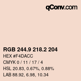 カラーコード: RGB 244.9 218.2 204 | qconv.com