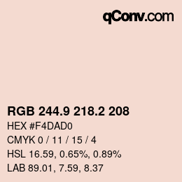 Color code: RGB 244.9 218.2 208 | qconv.com